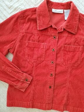 Vintage Orange Corduroy Shacket 100% Cotton